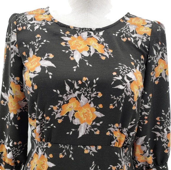 Free People Dress Sz 4 Fall Floral - Picture 2 of 7